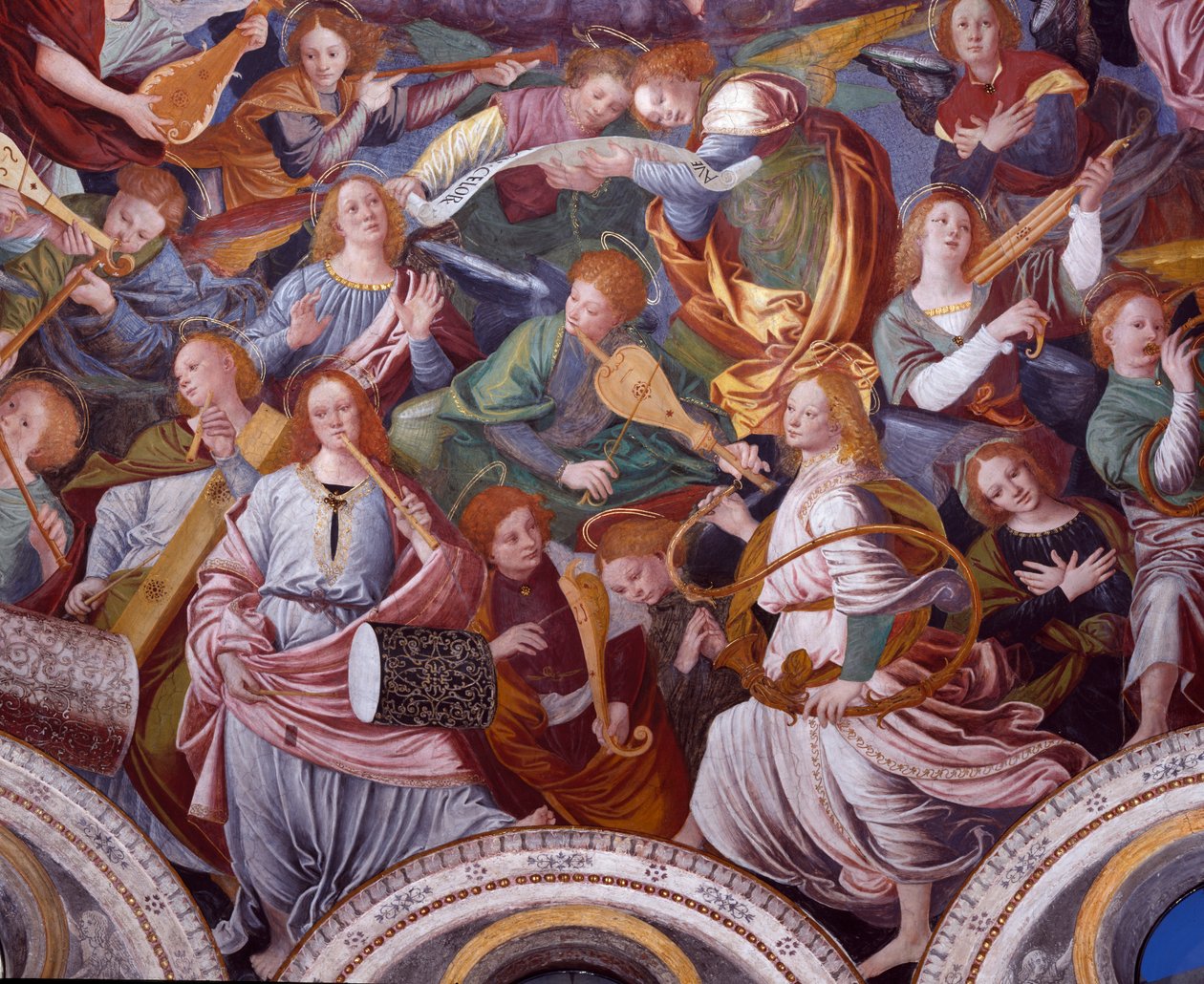 Änglarnas konsert, 1534-36 (detalj) (se 175762) av Gaudenzio Ferrari