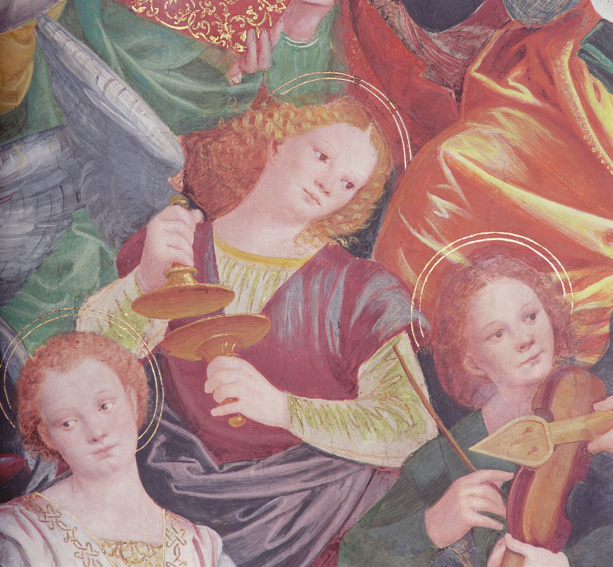 Änglarnas konsert, 1534-36 (detalj) (se 175762) av Gaudenzio Ferrari