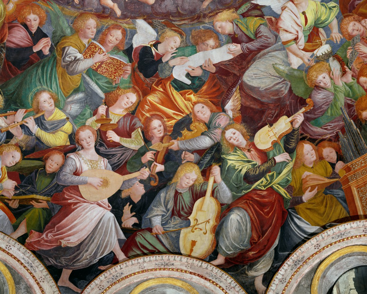 Änglarnas konsert, 1534-36 (detalj) (se 175762) av Gaudenzio Ferrari