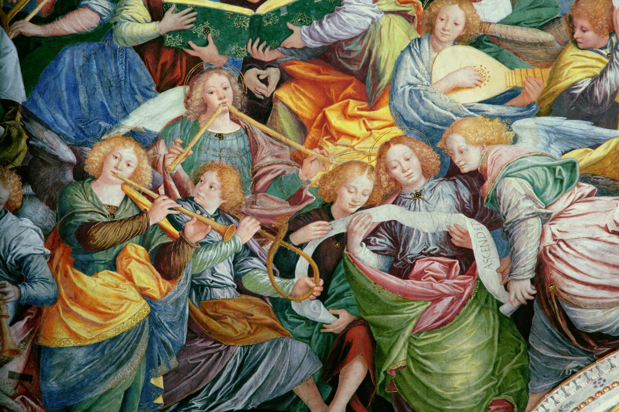 Änglarnas konsert, 1534-36 freskdetalj från 175782 av Gaudenzio Ferrari