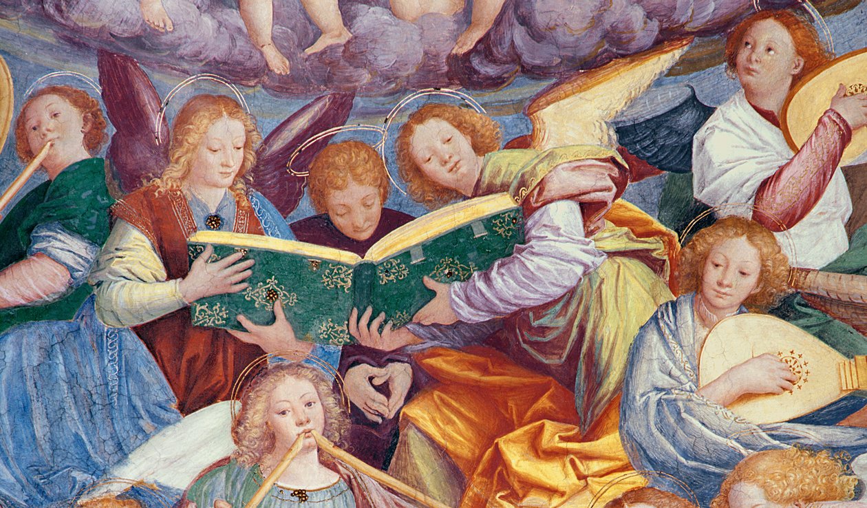 Änglarnas konsert, 1534-36 freskdetalj från 175782 av Gaudenzio Ferrari