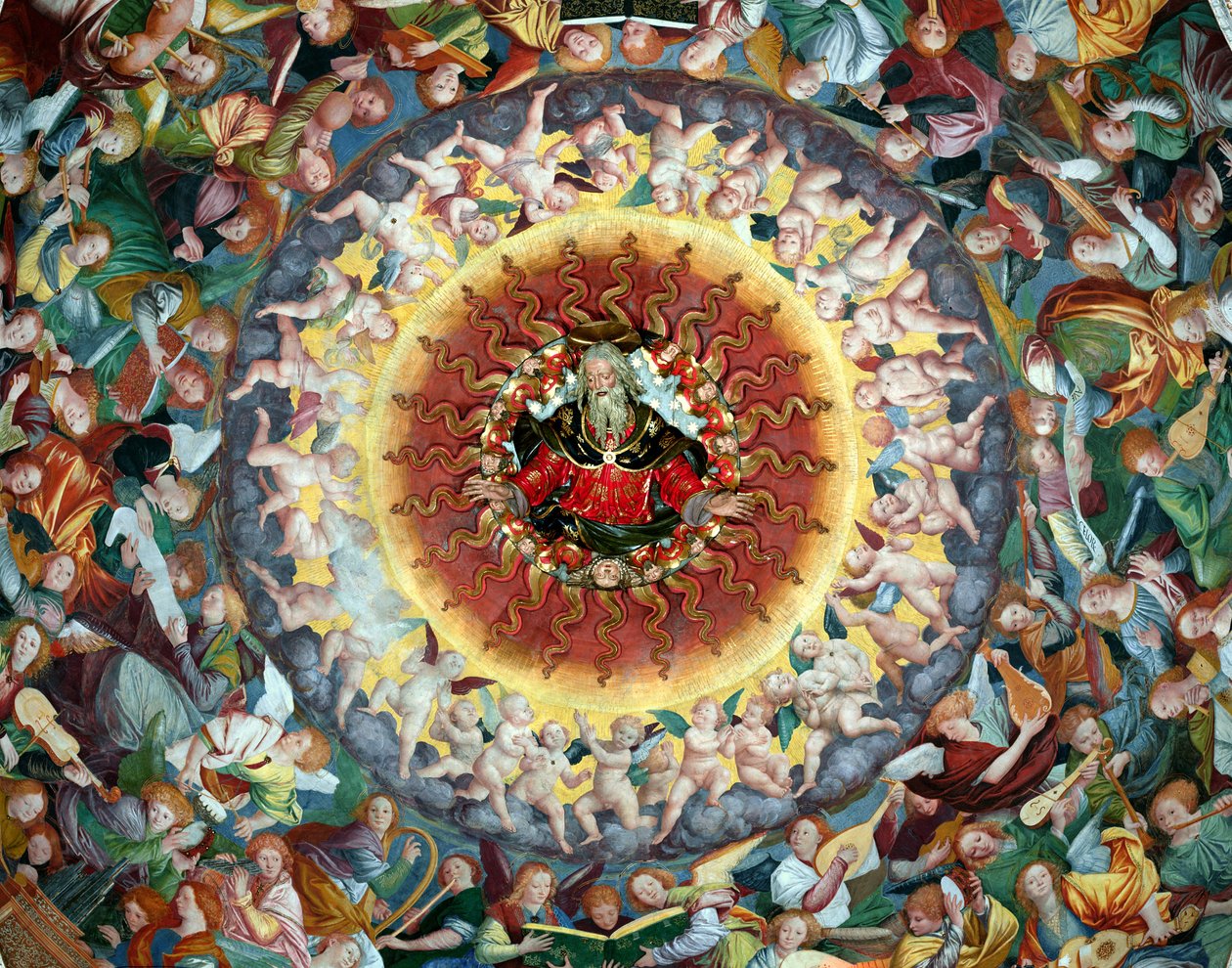 Änglarnas konsert, från kupolen, 1534-36 freskdetalj av 175763 av Gaudenzio Ferrari