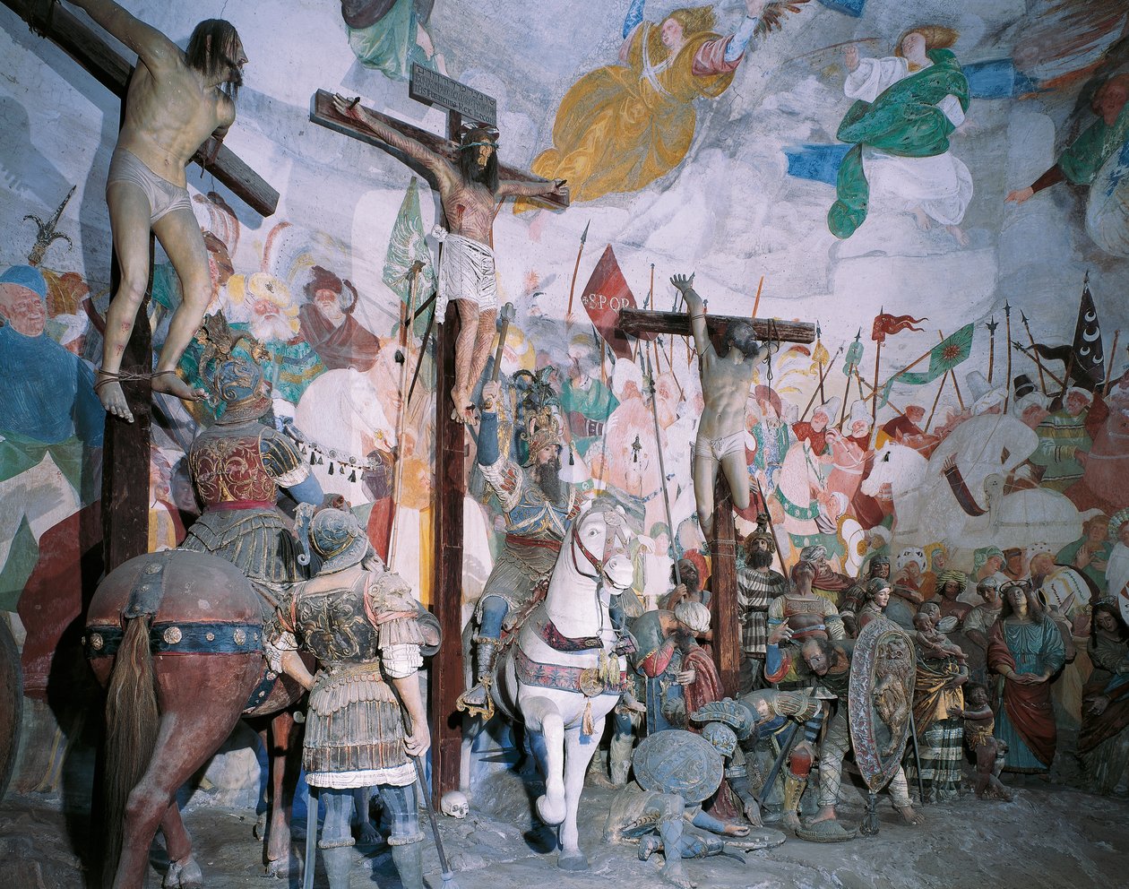 Korsfästelsens kapell, av Gaudenzio Ferrari (1475-1546), Heliga berget Varallo Sesia, Italien av Gaudenzio Ferrari