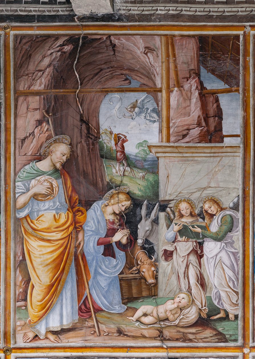 Detalj av "The Nativity", från "The life and the Passion of Christ" av Gaudenzio Ferrari