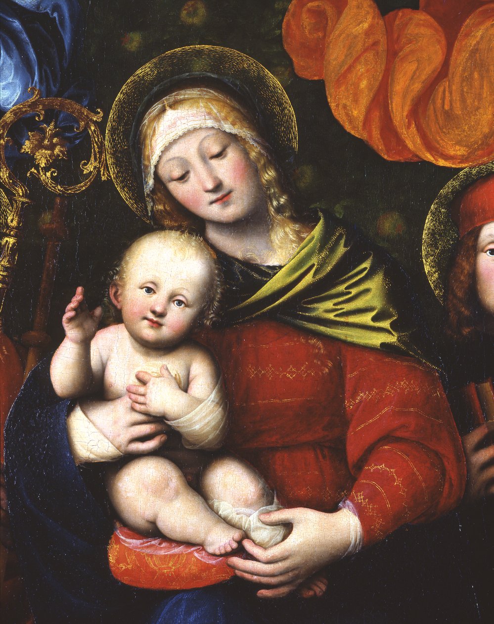 Madonna och barn, detalj av 3498630, 1516 (panel) av Gaudenzio Ferrari
