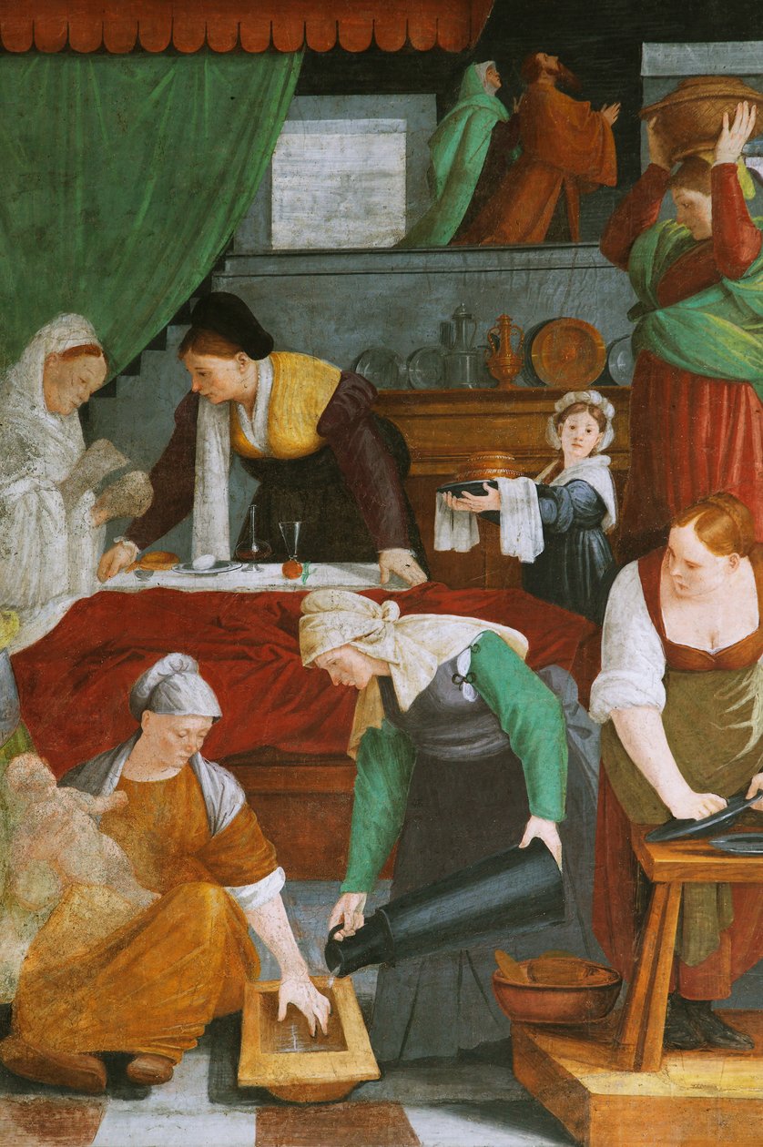 Marias födelse och bebådelse till St. Anne och St. Joachim av Gaudenzio Ferrari