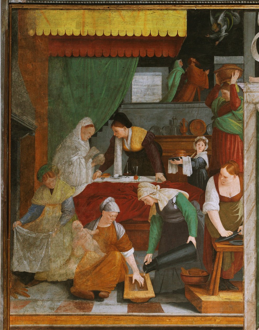 Marias födelse och bebådelse till St. Anne och St. Joachim av Gaudenzio Ferrari