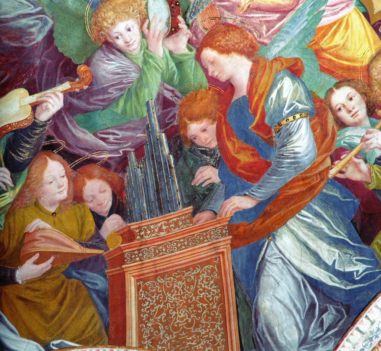 Änglarnas konsert, 1534-36 (detalj) (se 175762) av Gaudenzio Ferrari