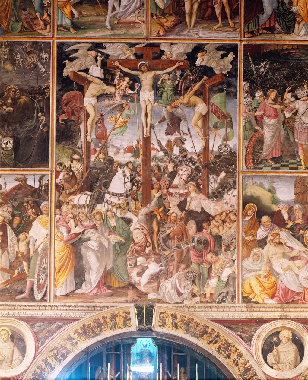 The Crucifixion, detalj från Life and Passion of Christ, fresk av Gaudenzio Ferrari (1475-1546) 1513 av Gaudenzio Ferrari