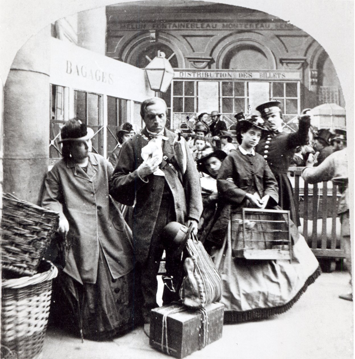 The Train Departure, 1868 (stereoskopisk daguerreotypi) av Gaudin Freres