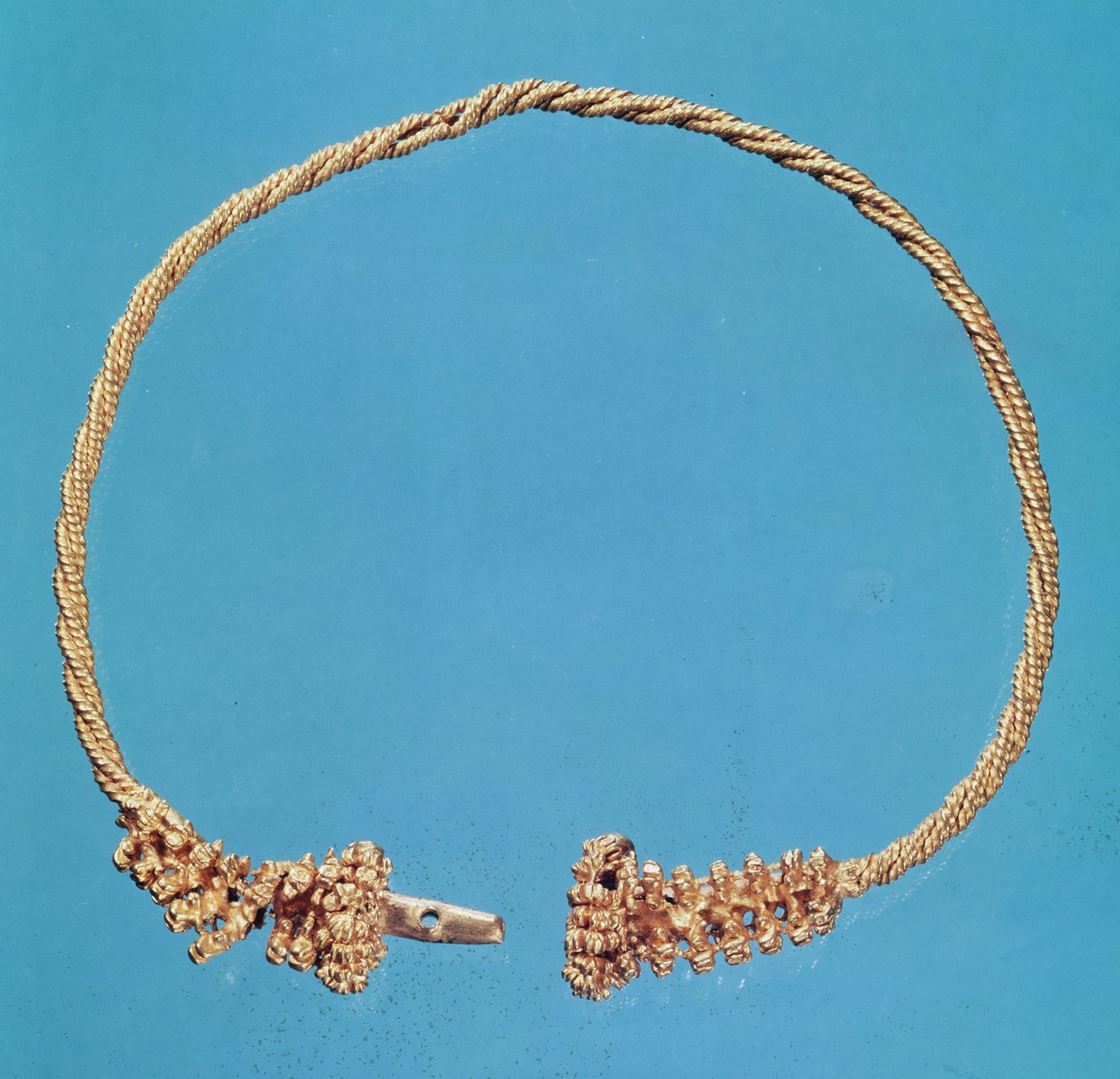 Torque, från Montans, Tene II (ca 300-120 f.Kr.) (guld) av Gaulish