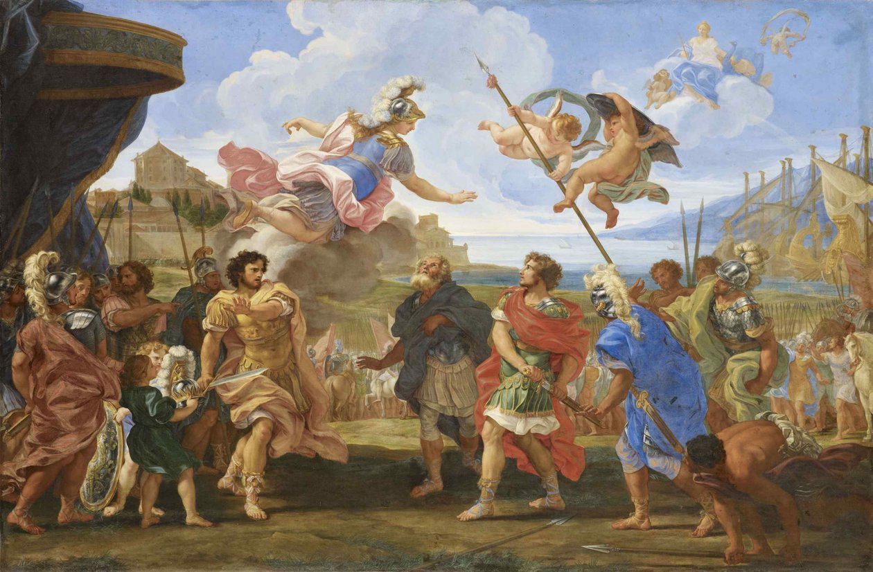 Bråket mellan Agamemnon och Akilles, ca. 1695. av Gaulli