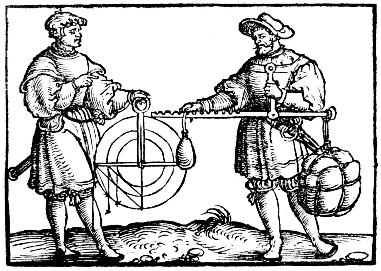Vägning med stålgård, 1547 av Gaultherius Rivius
