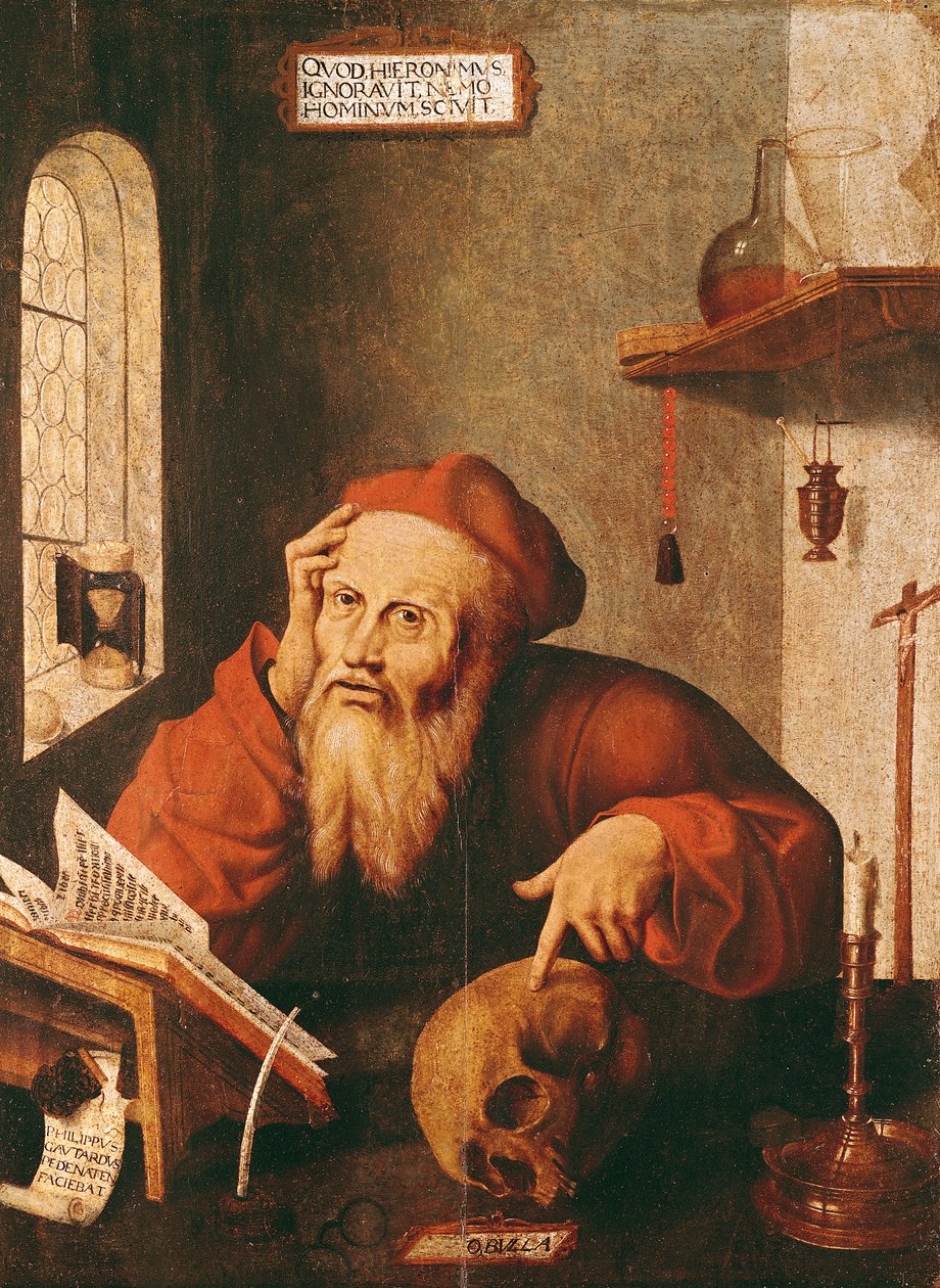 St. Hieronymus, efter en målning av Quentin Massys eller Metsys (1466-1530) av Gautard de Pezenas