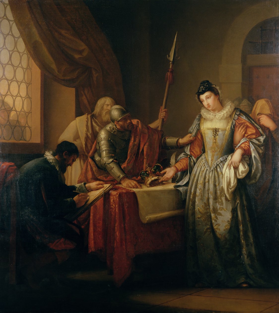 Abdikationen av Mary Queen of Scots (1542-87) 1568, ca 1765-73 av Gavin Hamilton