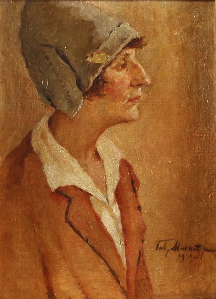 Porträtt av poeten Anna Akhmatova 1889-1966, 1929 av Gavriil Petrovich Makaturin