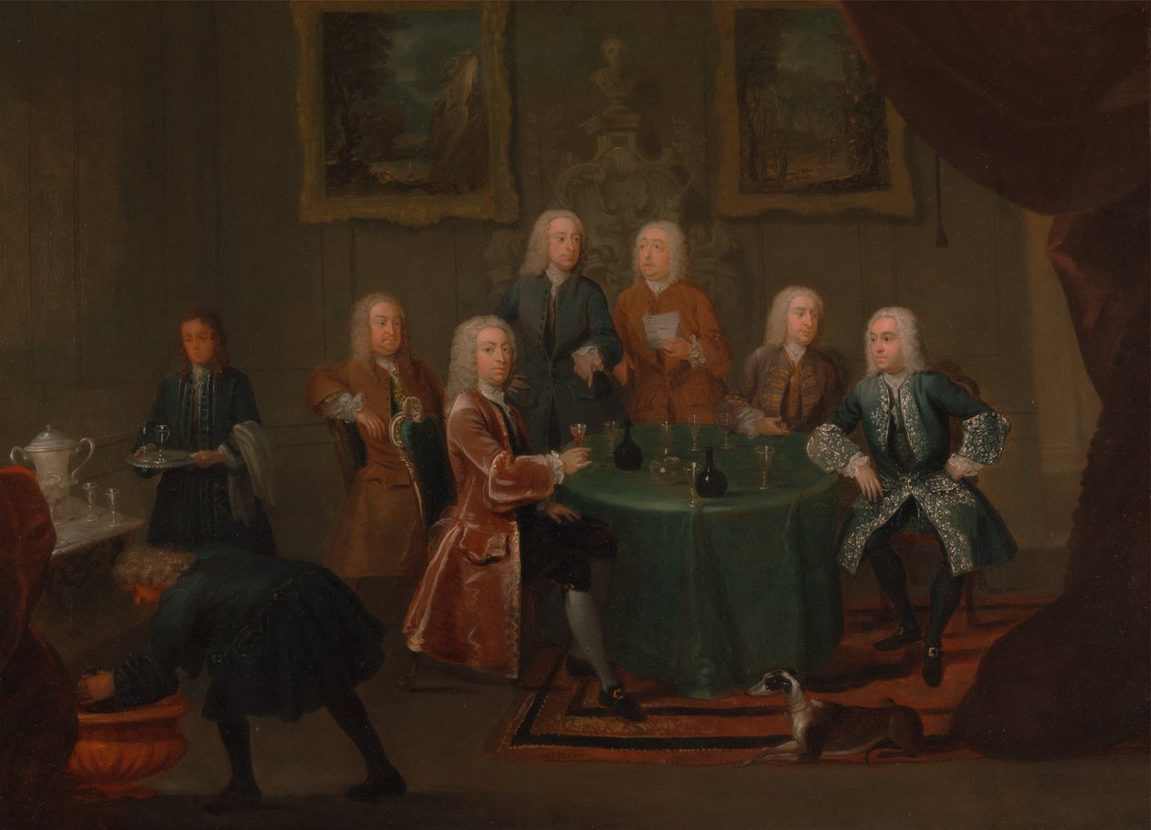 The Brothers Clarke with Other Gentlemen Taring Wine, mellan 1730 och 1735. av Gawen Hamilton