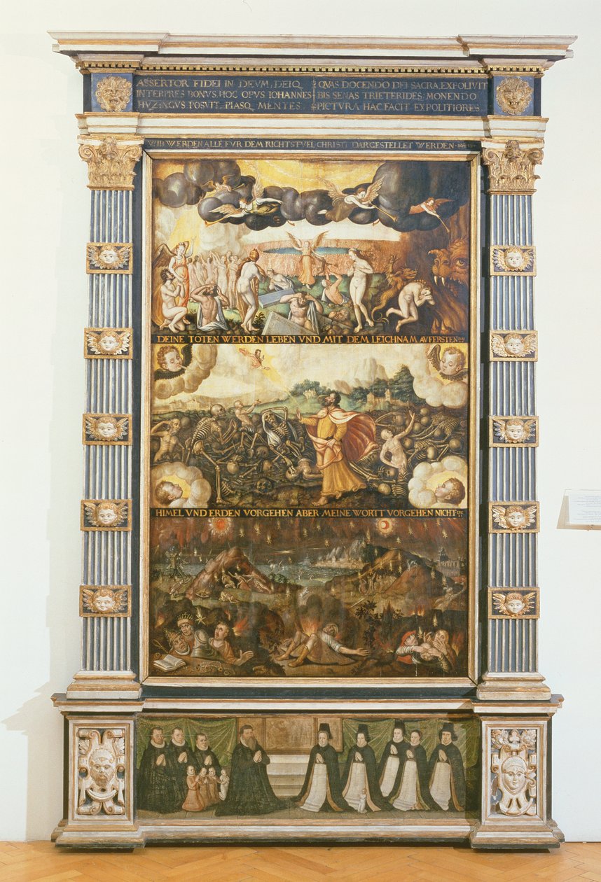 Öppnandet av det sjätte inseglet, Hesekiels vision och den sista domen, 1584 av Gdansk School