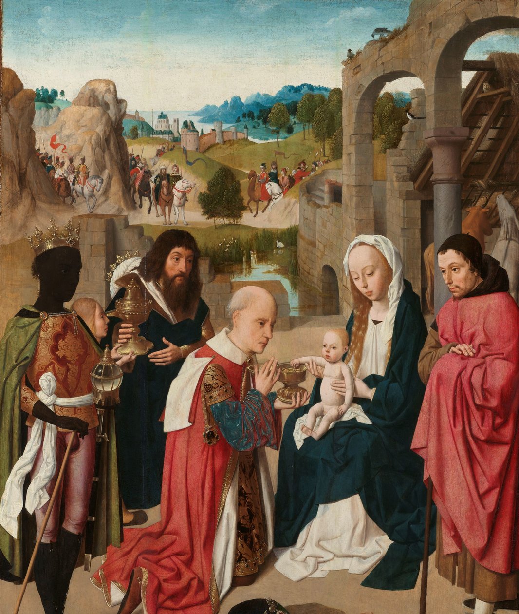 Tillbedjan av Magi av Geertgen Tot sint Jans