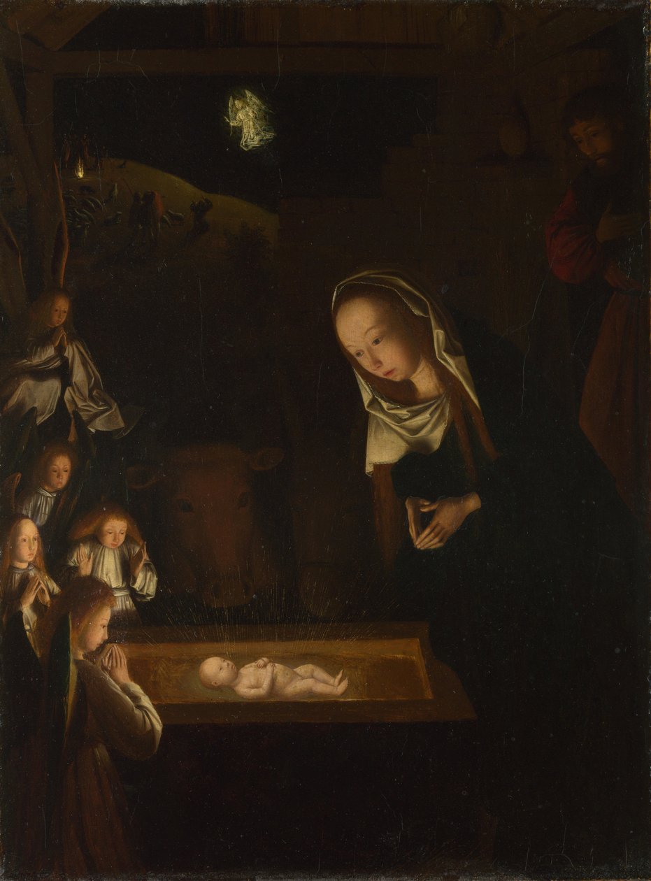 The Nativity at Night, c.1490 (olja på ek) av Geertgen Tot sint Jans
