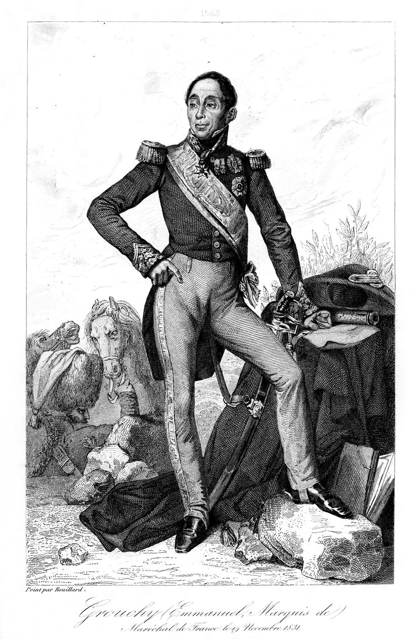 Emmanuel, markis de Grouchy 1766-1847, fransk general och marskalk, 1839. av Geille