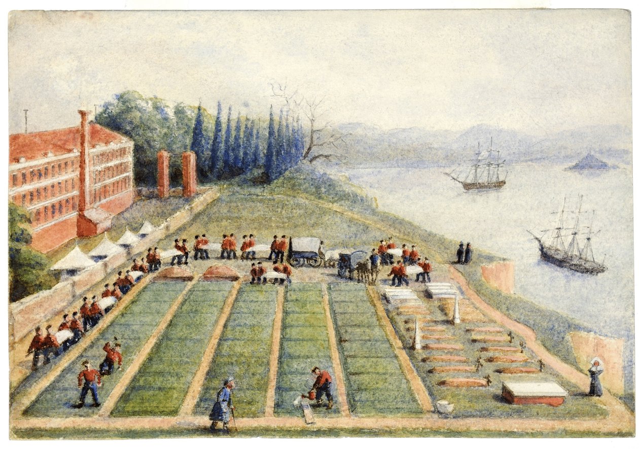 Begravningsplatsen vid det allmänna sjukhuset i Scutari, april 1855 av General E.W. Wray