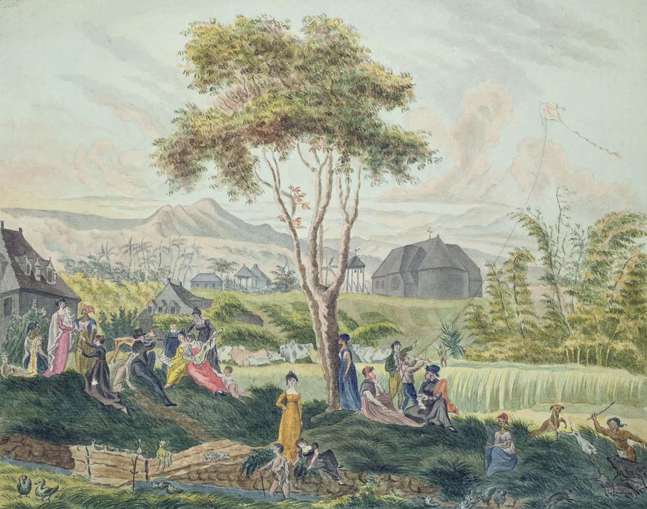 Familjefest i Saint-Benoit, Ile de la Reunion, augusti 1813 av Genevieve Sophie Marie Adele Patu de Rosemont