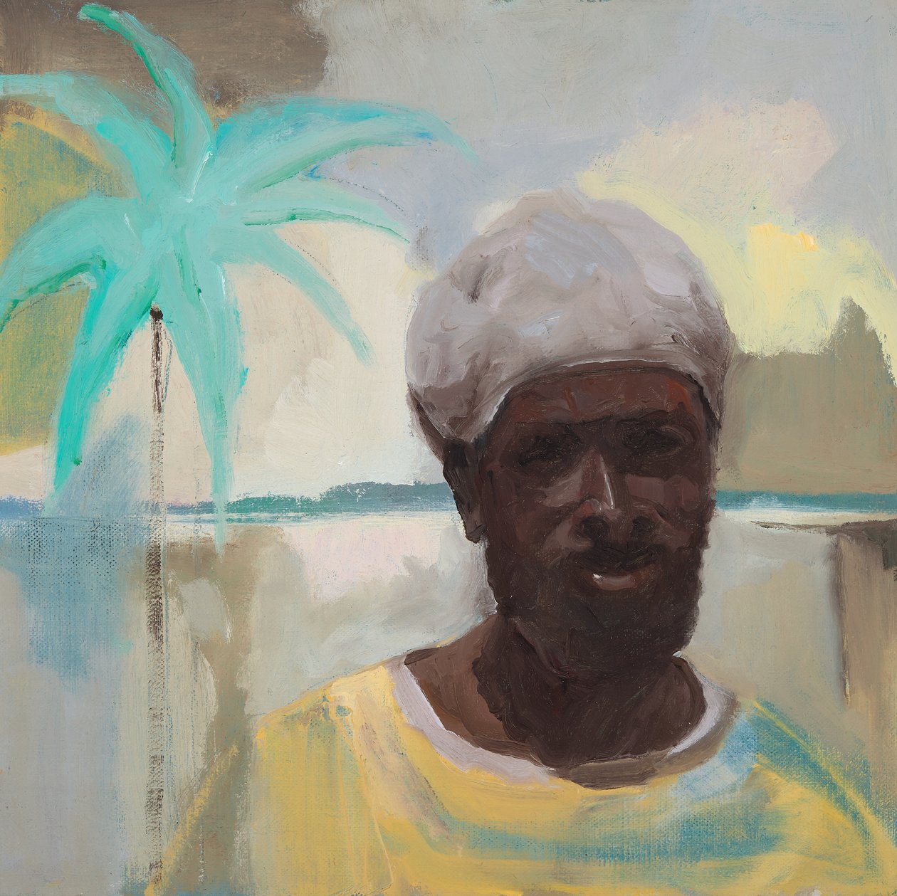 Antiguan Man, 2019 (olja på duk) av Genevieve French