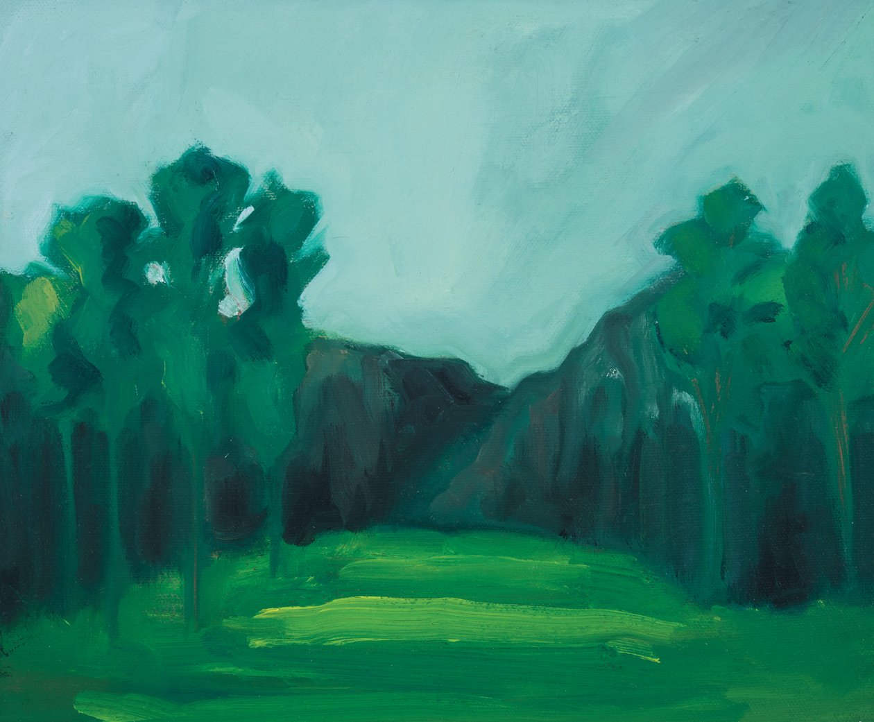 Garden 1, 2019 (olja på duk) av Genevieve French