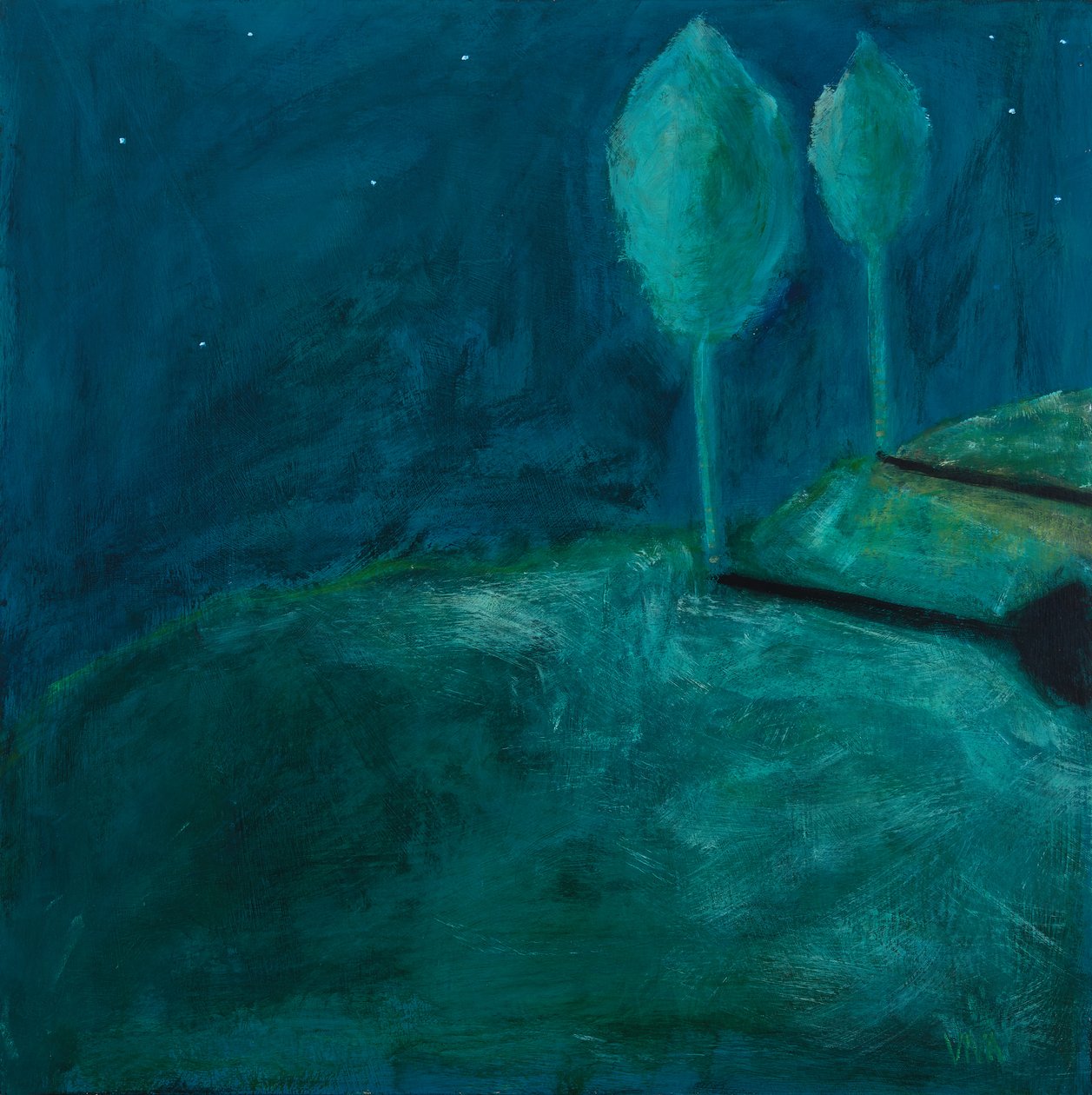 Stand Together, 2018 (akryl på kartong) av Genevieve French