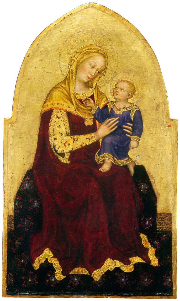 Madonna and Child Enthroned, c.1420 (tempera på panel) av Gentile da Fabriano