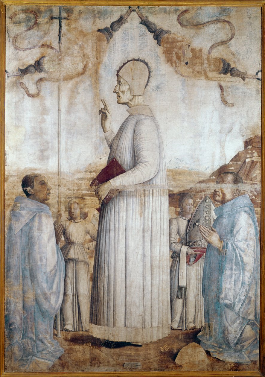 Lawrence Giustiniani eller Lorenzo Giustiniani (tempera på trä). av Gentile Bellini