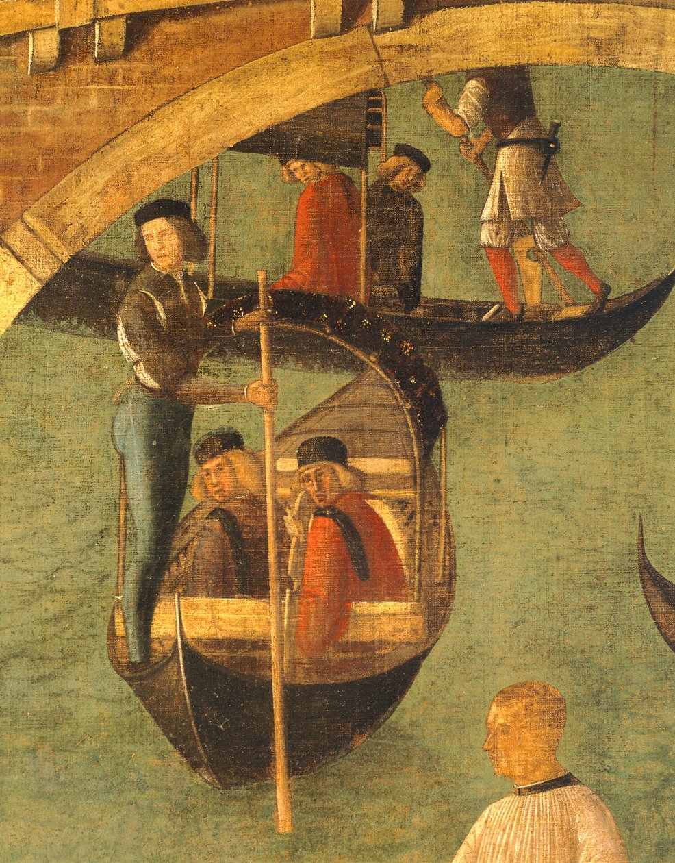 Miracle of Cross at Bridge of San Lorenzo av Gentile Bellini (1429-1507), tempera på trä, 323x430 cm, detalj, cirka 1500 av Gentile Bellini