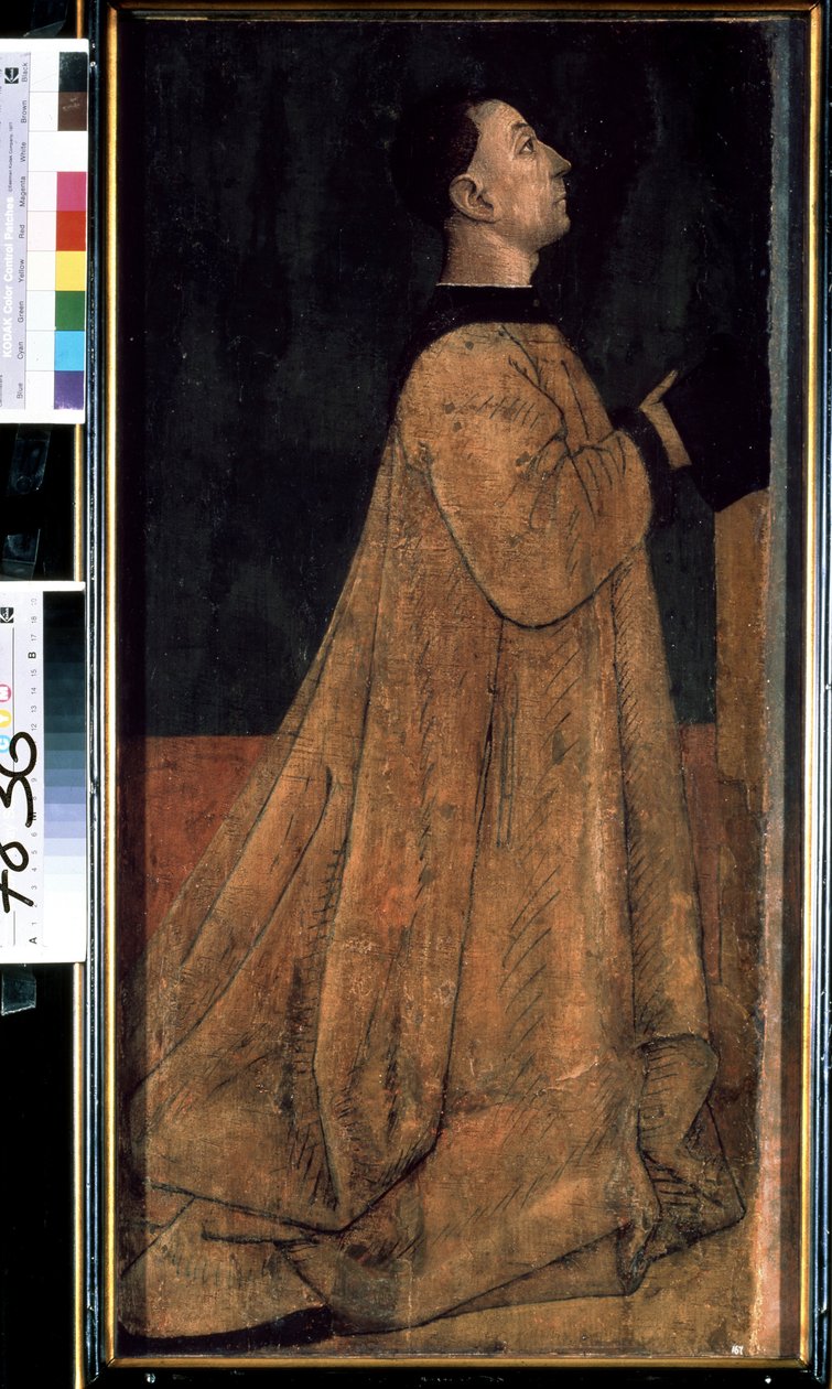 ""Porträtt av en patricier, medlem av en rik familj i medeltida Italien"" (Porträtt av en patricier) Målning av Gentile Bellini (cirka 1429-1507) Museum of Western and Oriental Art, Kiev av Gentile Bellini