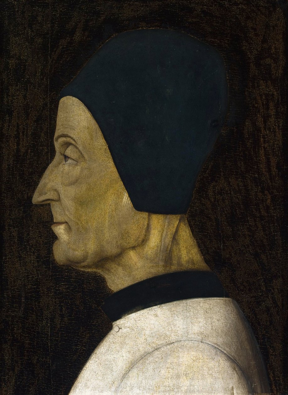 Porträtt av Lorenzo Giustiniani (1383-1456) (St. Lawrence Justinian) - av Bellini, hedning (ca 1429-1507). Tempera på panel, storlek: 41x29,5 av Gentile Bellini