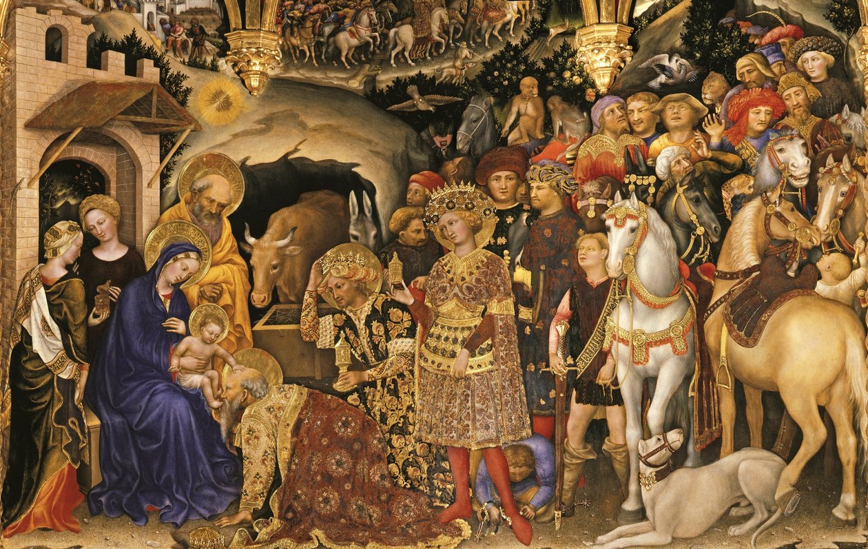 De heliga tre konungarnas tillbedjan (detalj) av Gentile da Fabriano