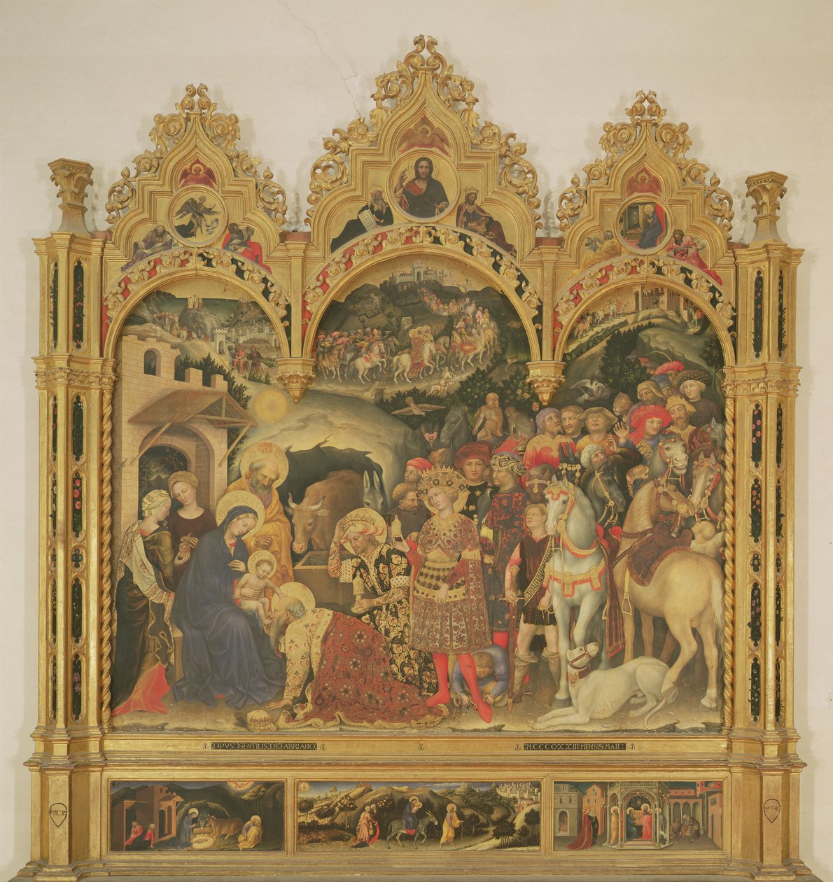 Tillbedjan av Magi altartavla, 1423 (tempera på panel) av Gentile da Fabriano