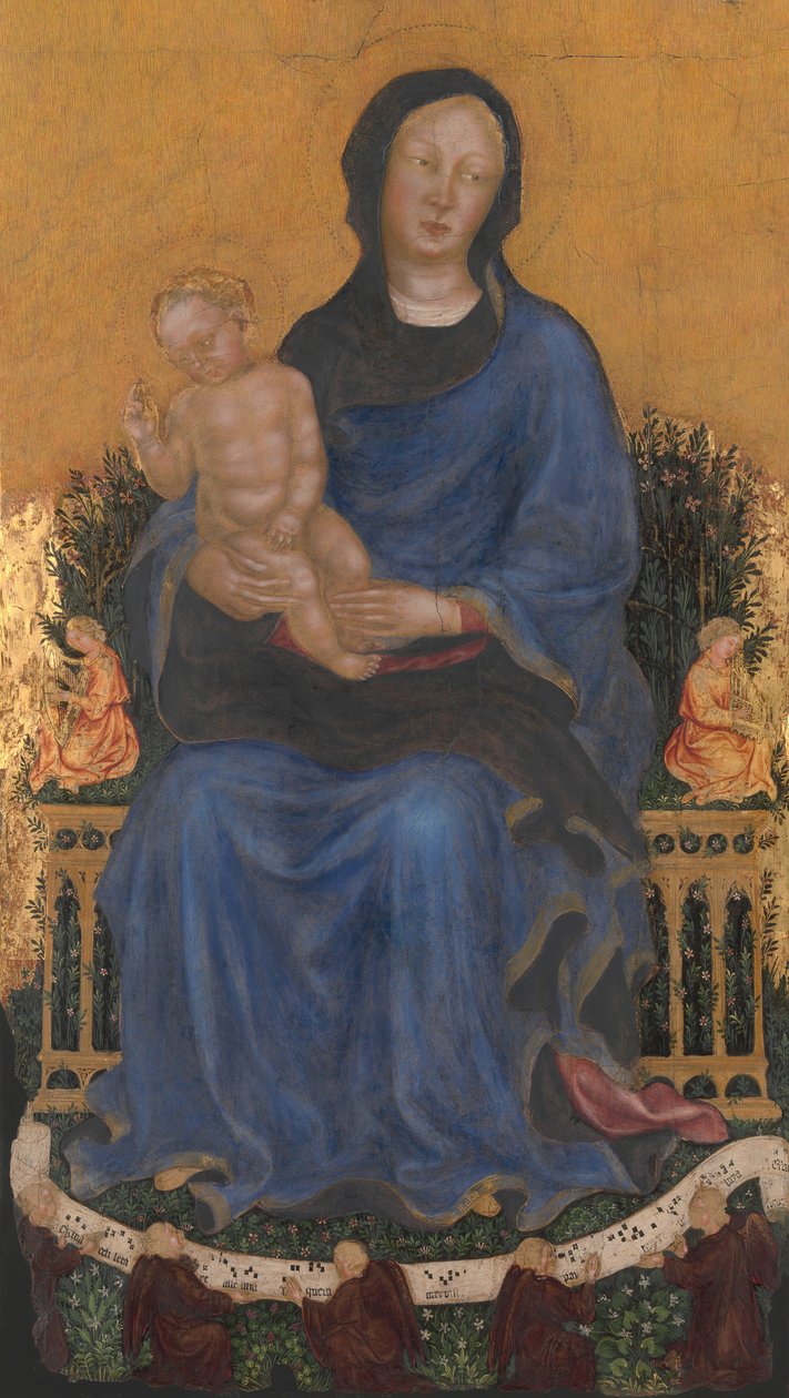 Madonna och barn med änglar. av Gentile da Fabriano