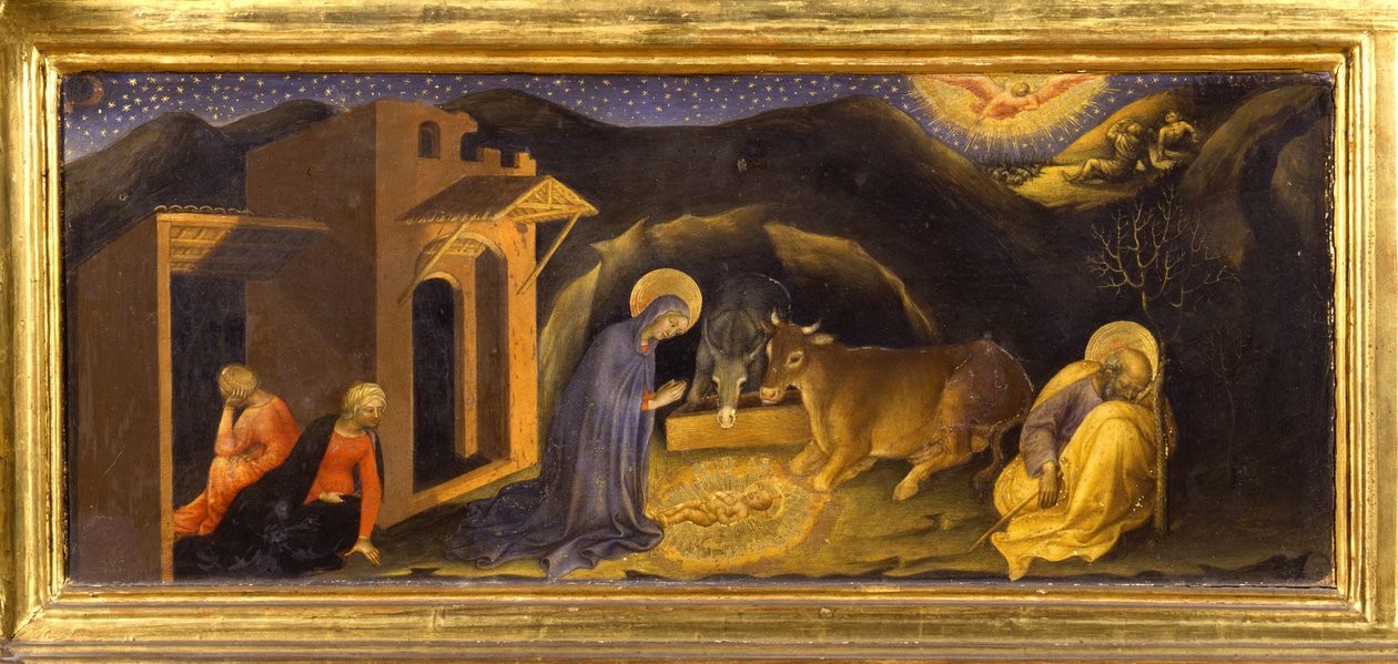 Nativity (Predella of the Adoration of the Eggs, Pala Strozzi) av Gentile da Fabriano