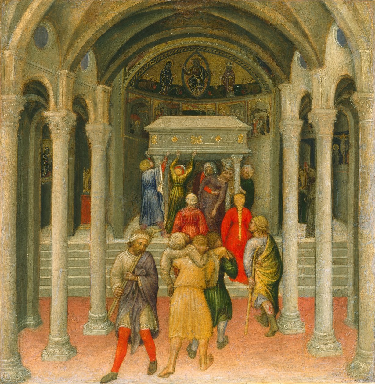 De förlamade och sjuka botade vid Sankt Nikolaus grav, 1425. av Gentile da Fabriano