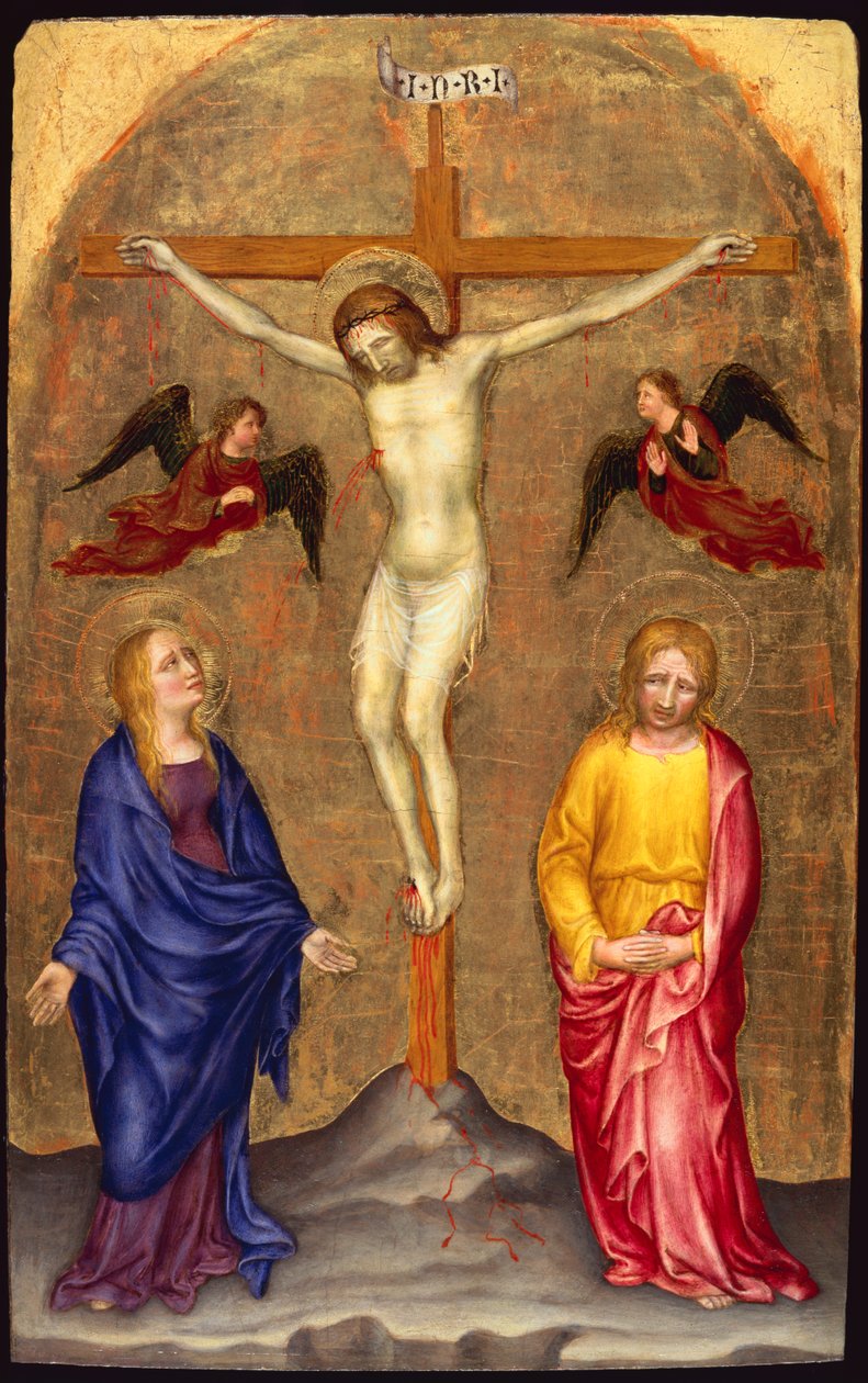 Korsfästelsen (tempera på panel) av Gentile da Fabriano