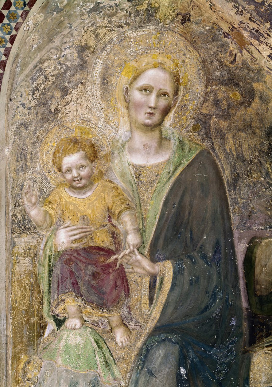 Jomfru- og barndetalje (Frescoswed av Gentile da Fabriano
