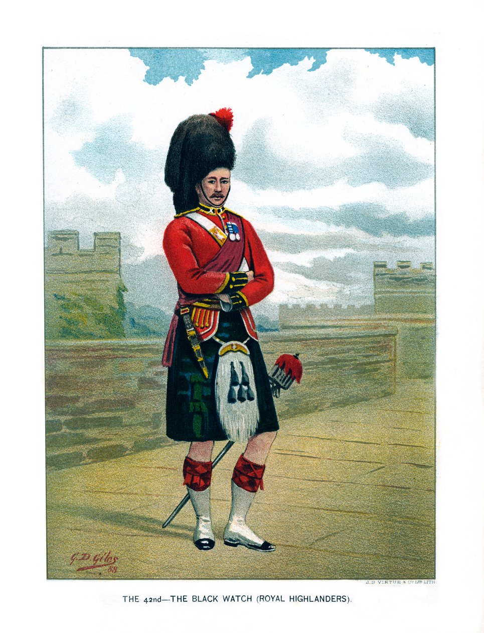 Den 42:a, The Black Watch Royal Highlanders, c1890. av Geoffrey Douglas Giles
