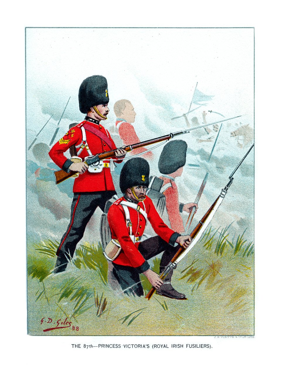 Den 87:e prinsessan Victorias Royal Irish Fusiliers, c1890. av Geoffrey Douglas Giles