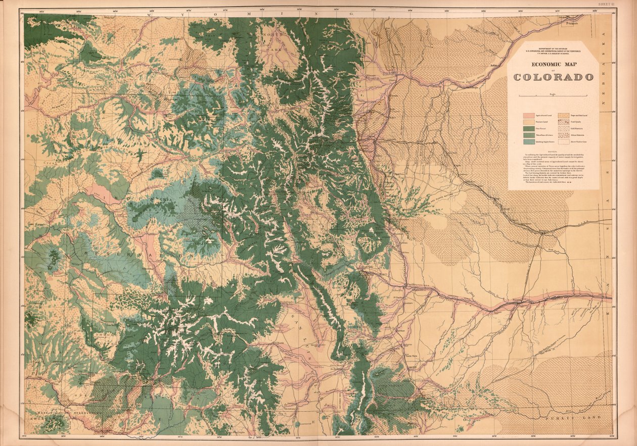 Geologisk och geografisk atlas över Colorado och delar av angränsande territorium, av Geological And Geographical Survey Of The Territories