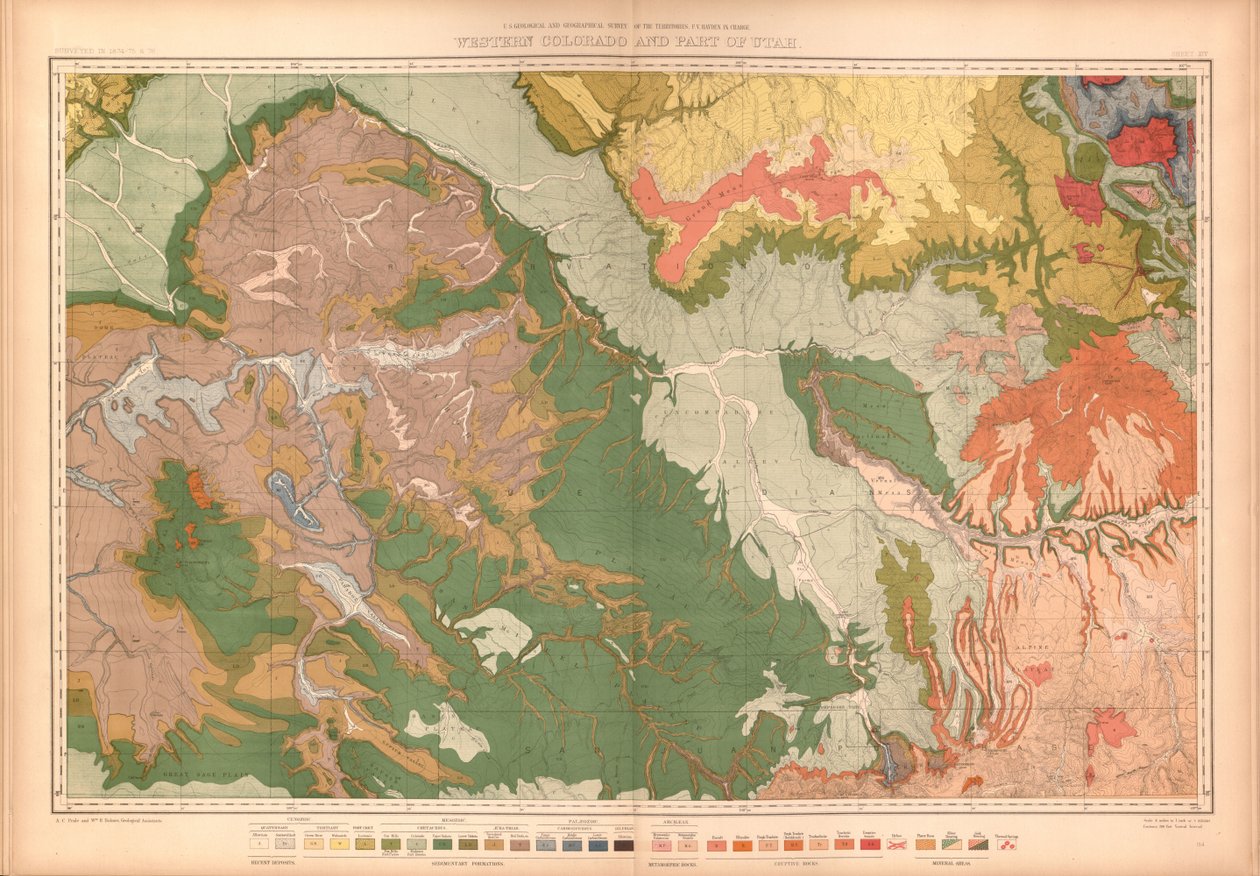 Geologisk och geografisk atlas över Colorado och delar av angränsande territorium, av Geological And Geographical Survey Of The Territories