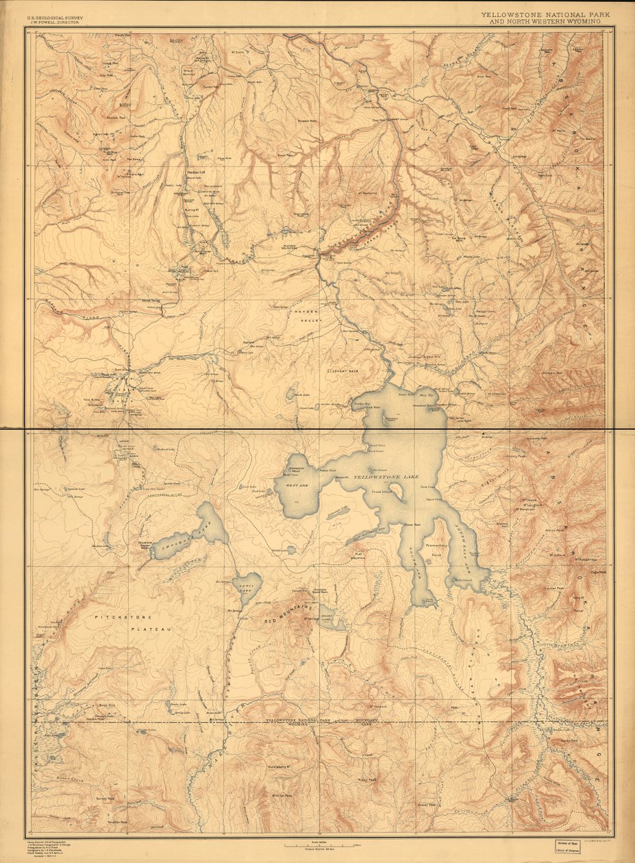 Yellowstone National Park och nordvästra Wyoming. av Geological Survey