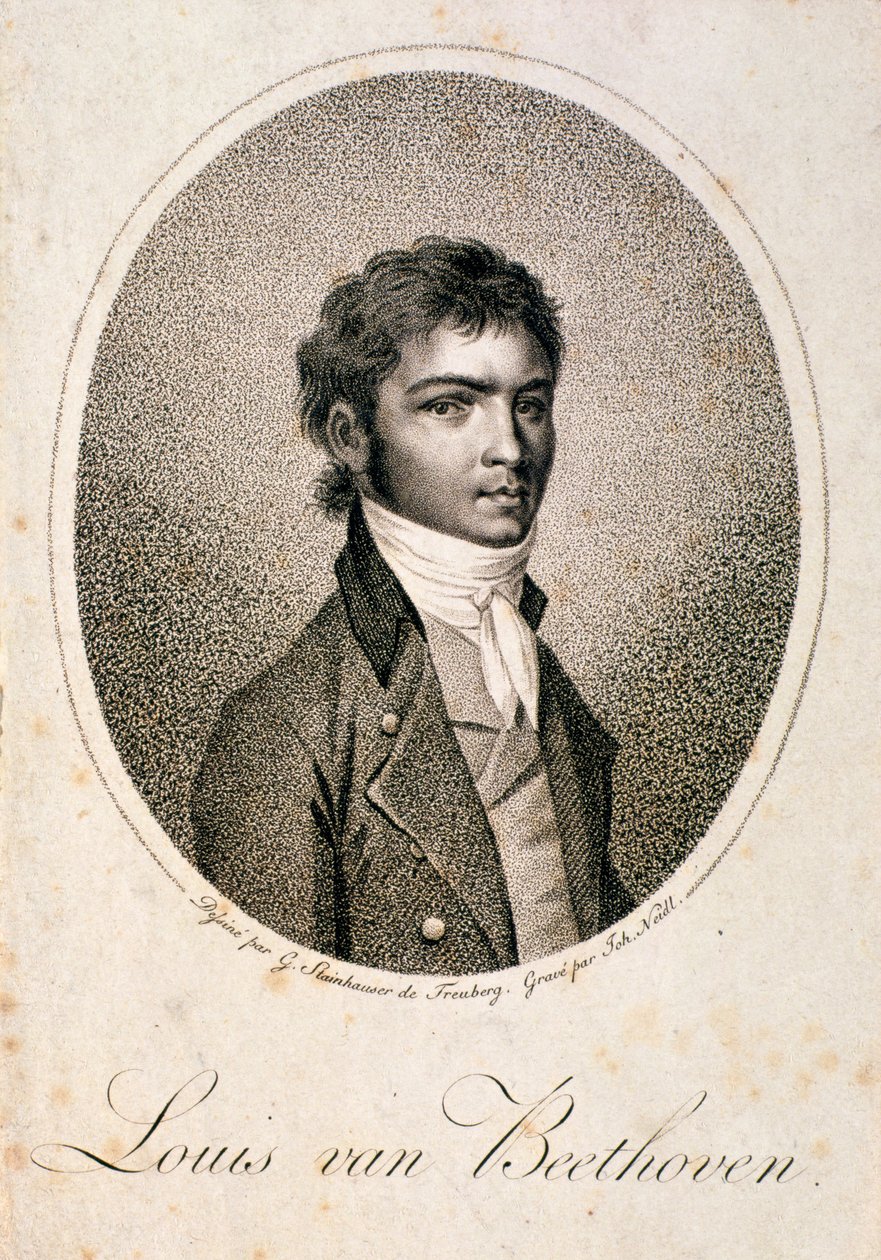 Porträtt av Louis van Beethoven (1712-73) graverad av Johann Joseph Neidl (1776-1832) (mezzotint) av Georg Andreas Steinhauser