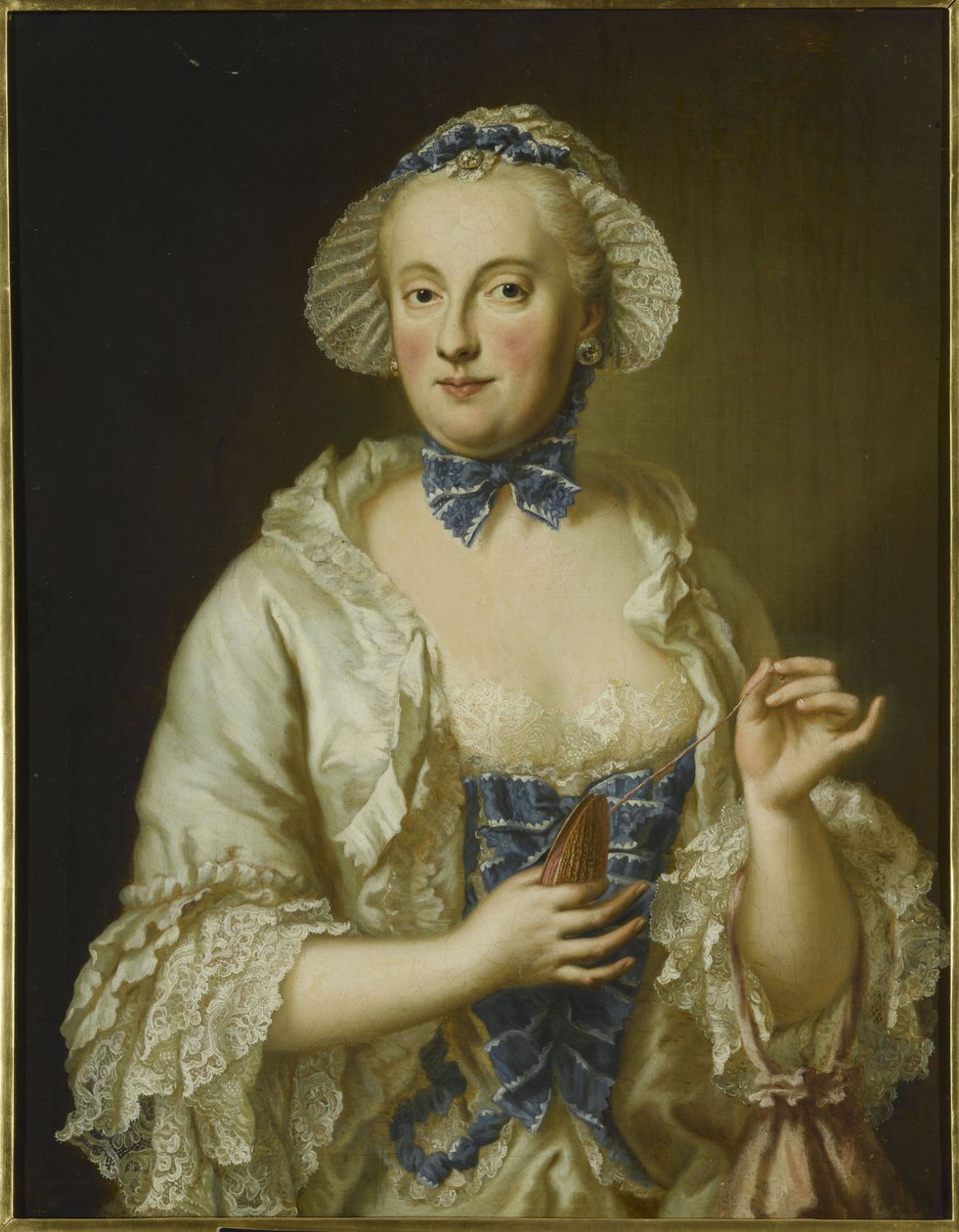 Porträtt av prinsessan Charlotte Amalie av Hesse-Philippsthal (1730-1801) eller Maria Anna Sophia av Sachsen (1728-1797) av Georg Desmarees