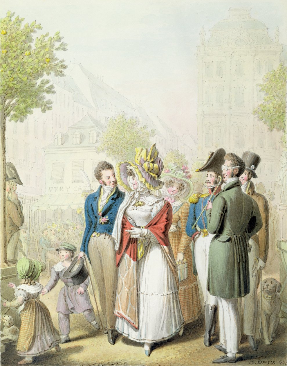 Jardin des Tuileries, från "Tableau de Paris". av Georg Emanuel Opitz